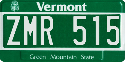 VT license plate ZMR515