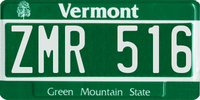 VT license plate ZMR516