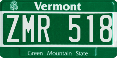 VT license plate ZMR518