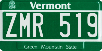 VT license plate ZMR519
