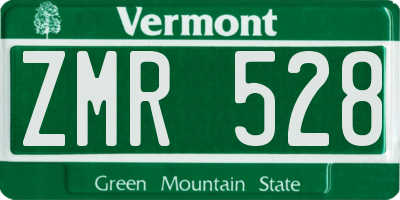 VT license plate ZMR528
