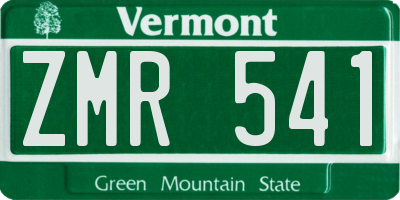 VT license plate ZMR541