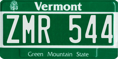 VT license plate ZMR544