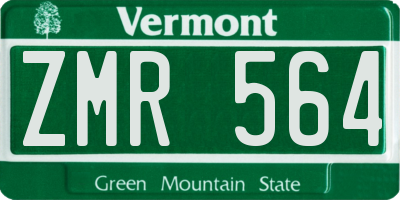VT license plate ZMR564