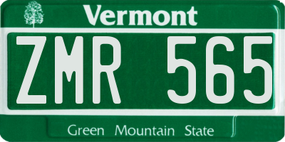 VT license plate ZMR565