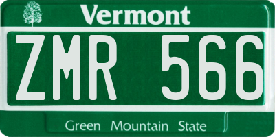 VT license plate ZMR566