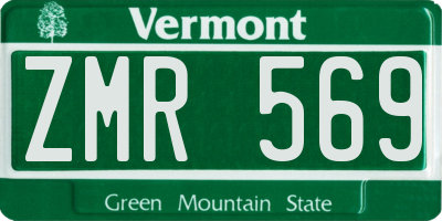 VT license plate ZMR569
