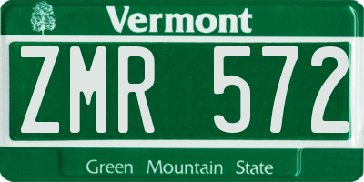 VT license plate ZMR572