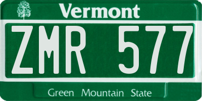 VT license plate ZMR577