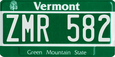 VT license plate ZMR582