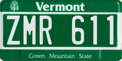 VT license plate ZMR611
