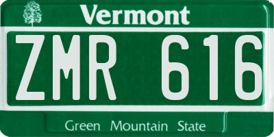 VT license plate ZMR616