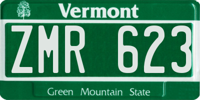 VT license plate ZMR623