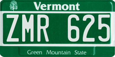VT license plate ZMR625