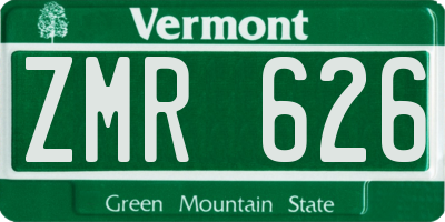 VT license plate ZMR626