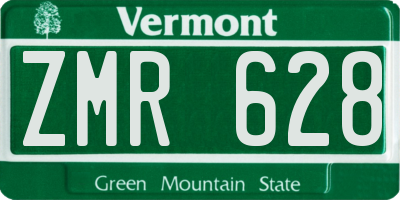 VT license plate ZMR628