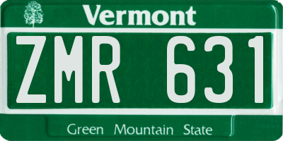 VT license plate ZMR631