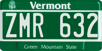 VT license plate ZMR632