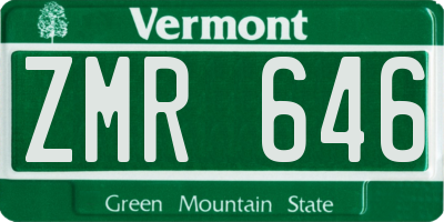 VT license plate ZMR646