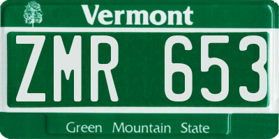 VT license plate ZMR653