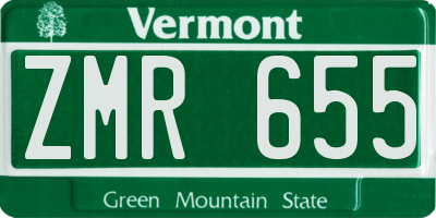VT license plate ZMR655