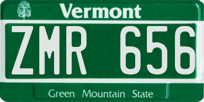 VT license plate ZMR656