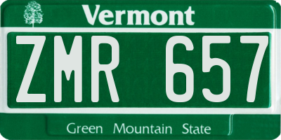 VT license plate ZMR657