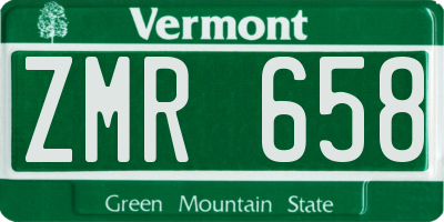 VT license plate ZMR658