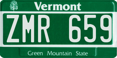 VT license plate ZMR659