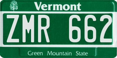 VT license plate ZMR662