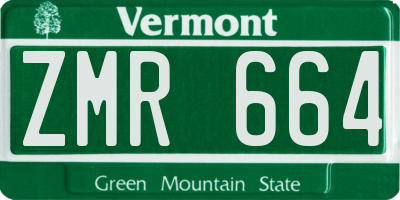 VT license plate ZMR664