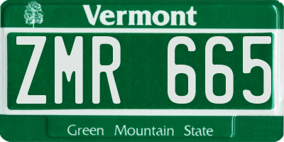 VT license plate ZMR665