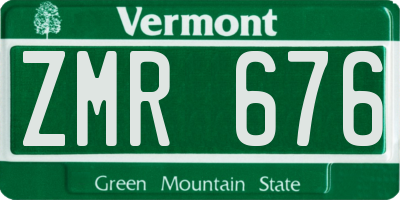 VT license plate ZMR676
