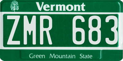 VT license plate ZMR683