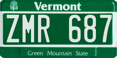 VT license plate ZMR687