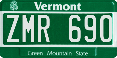 VT license plate ZMR690