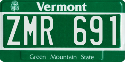 VT license plate ZMR691