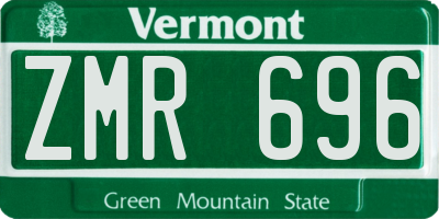 VT license plate ZMR696