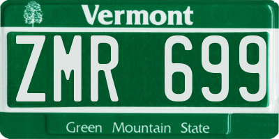 VT license plate ZMR699