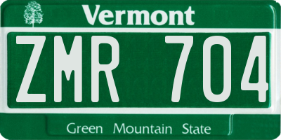 VT license plate ZMR704