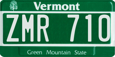 VT license plate ZMR710