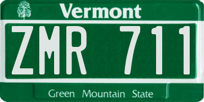 VT license plate ZMR711