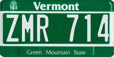 VT license plate ZMR714