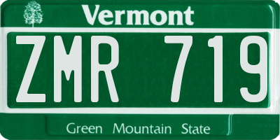 VT license plate ZMR719