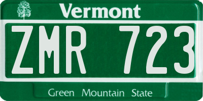 VT license plate ZMR723
