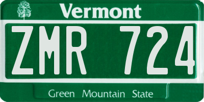 VT license plate ZMR724