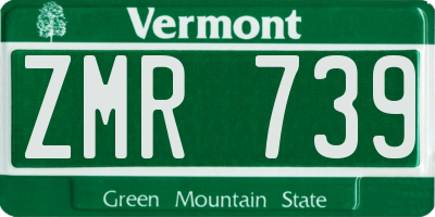 VT license plate ZMR739