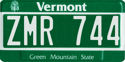 VT license plate ZMR744