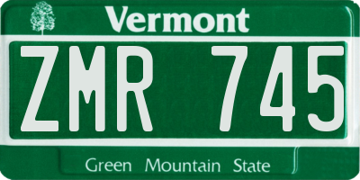 VT license plate ZMR745