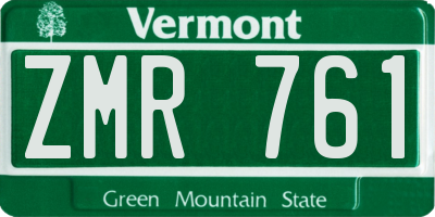 VT license plate ZMR761